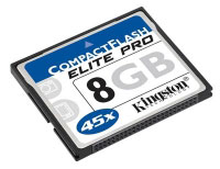 Kingston 8 GB CompactFlash Elite Pro Card (SLC) (45x) (CF/8GB-S)